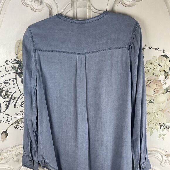 Two by Vince Camuto Chambray Button Down Utility Shirt Size S - Picture 12 of 14